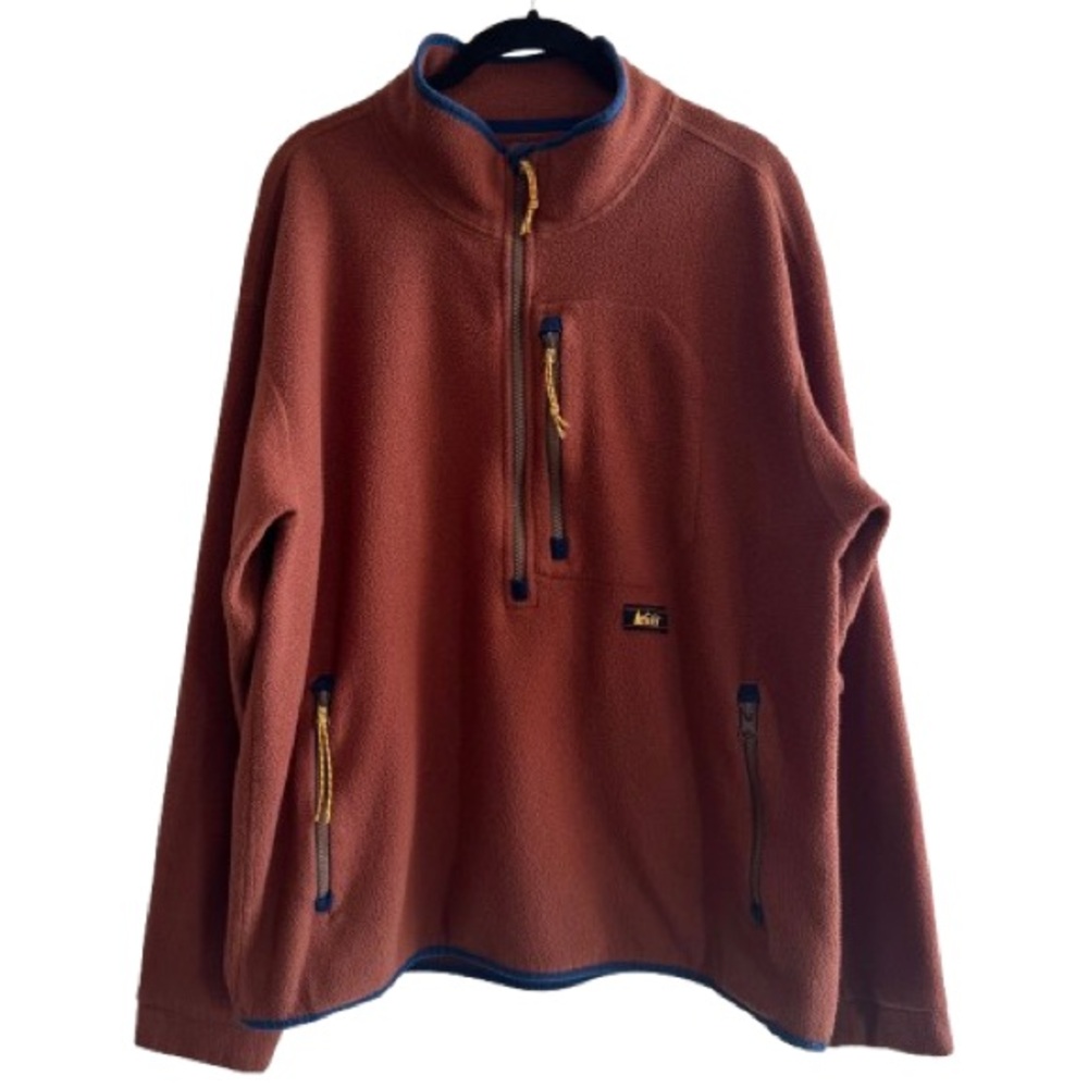 REI Co-op Trailsmith Fleece Jacket Lightweight Polartec Outdoor Fall Tan Brown